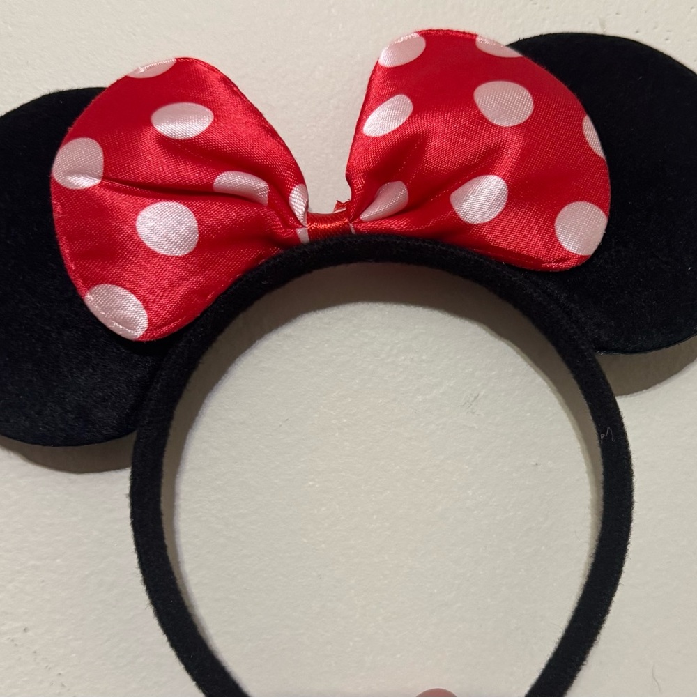 Halloween, Mouse Ears, Red or Pink Polka Dot Bow Headband
